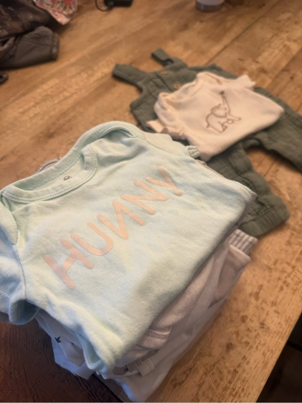 Neutral Striped and Solid Baby Onesie Set - Soft Blue, White, Cream & Green